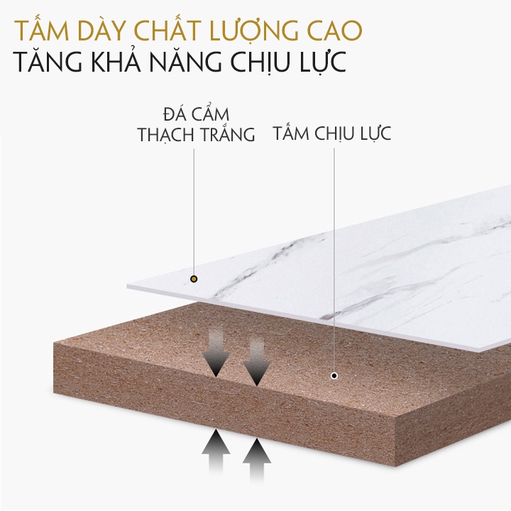 Bàn trà sofa, bàn sofa phòng khách decor, bàn uống nước mặt gỗ MDF vân đá KT 100x50x42 cm B013 | BigBuy360 - bigbuy360.vn