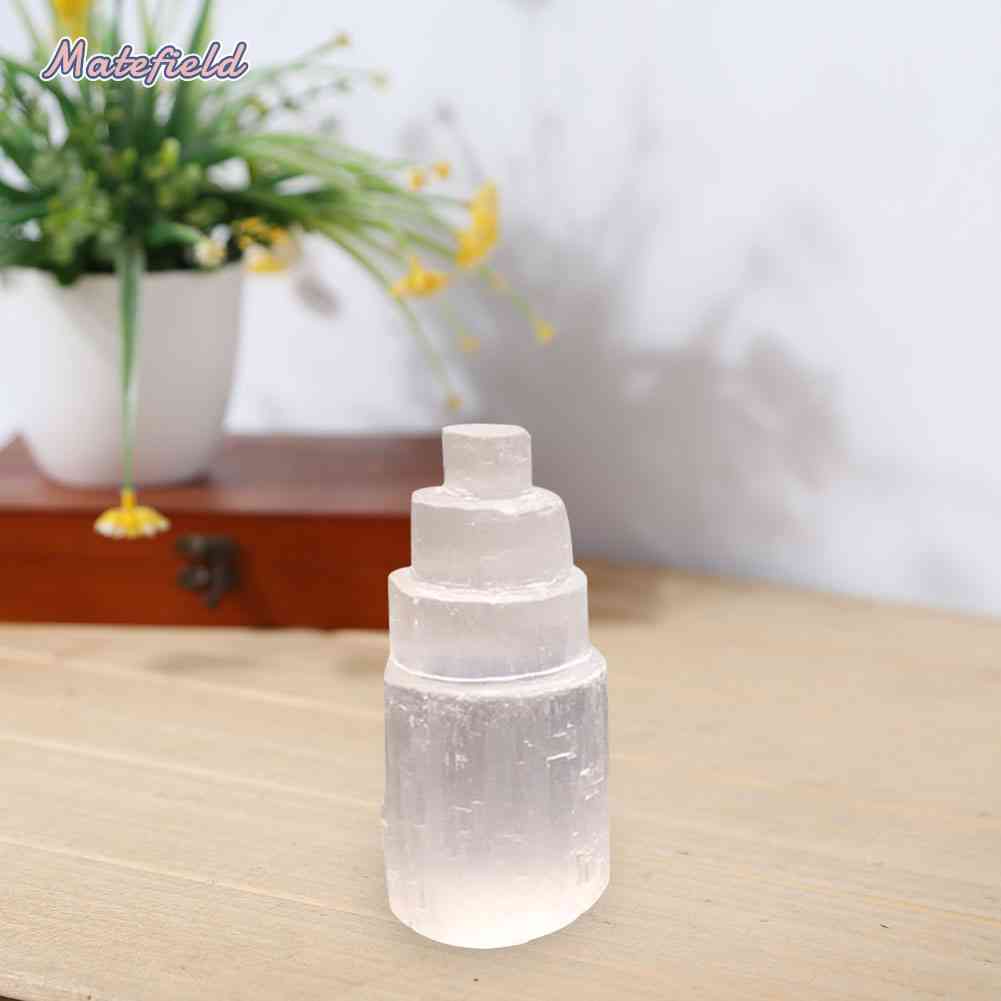 Đèn Đá Thạch Anh Hình Tháp Selenite Độc Đáo Trang Trí Nhà Cửa
