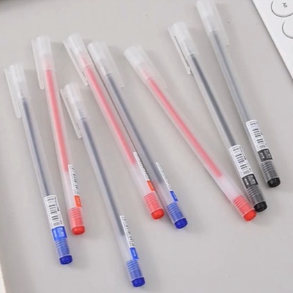 Bút gel ngòi 0.5mm văn phòng phẩm màu đen đỏ xanh nhanh khô