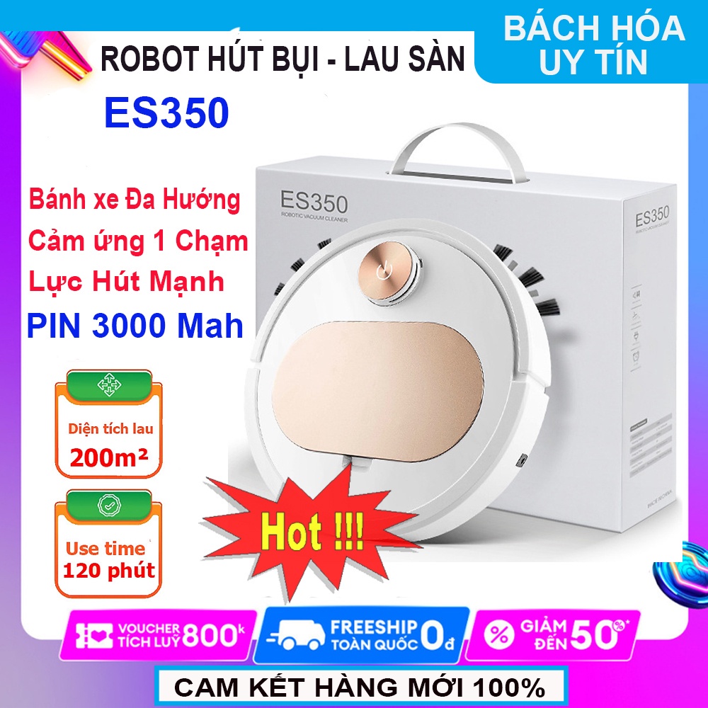 [ NEW 2022 ] Robot hút bụi lau nhà quét nhà tự động 3in1 bản nâng cấp điều khiển qua app điện thoại model ES 350