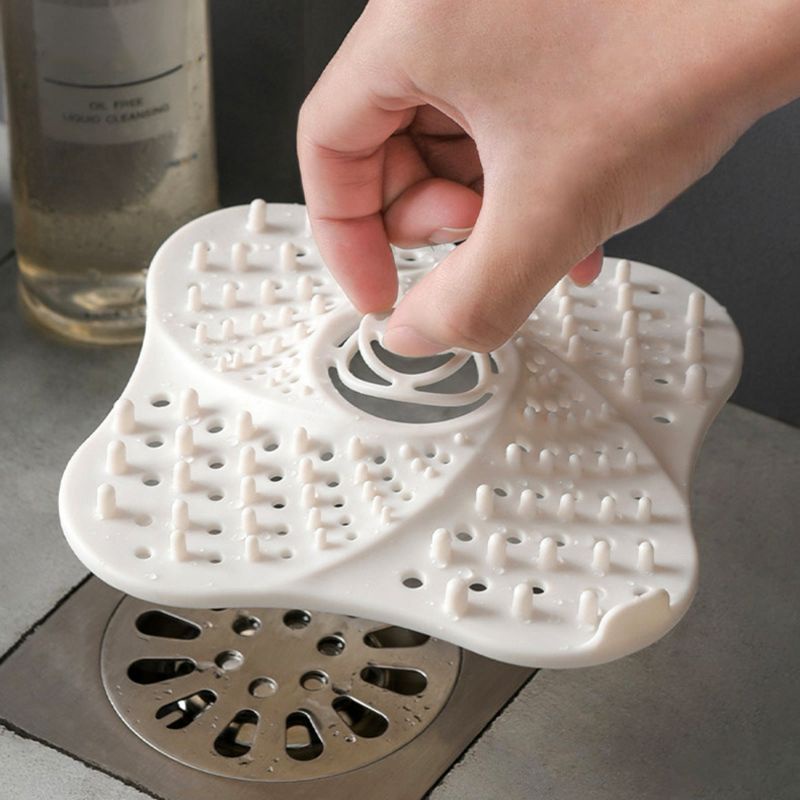Nắp Đậy Cống Thoát Nước Nhà Tắm, Bồn Rửa Bát Lọc Rác, Chống Chặn Tóc Bằng Silicon Tiện Dụng A4