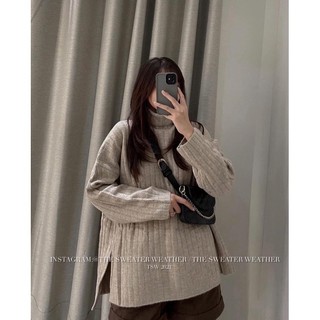 Áo len đũa cổ lọ xẻ tà oversize the.sweaterweather TSW (ảnh thật)