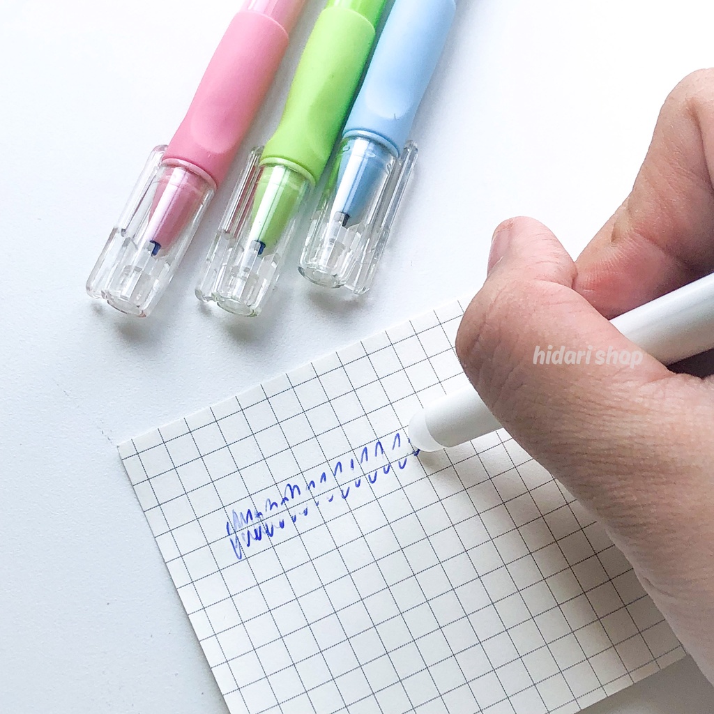 Bút Gel Xóa Được Nắp Đậy Mực Xanh/Đen ngòi 0.5mm Deli có Đệm Tay Cao Su A660 - Hidari