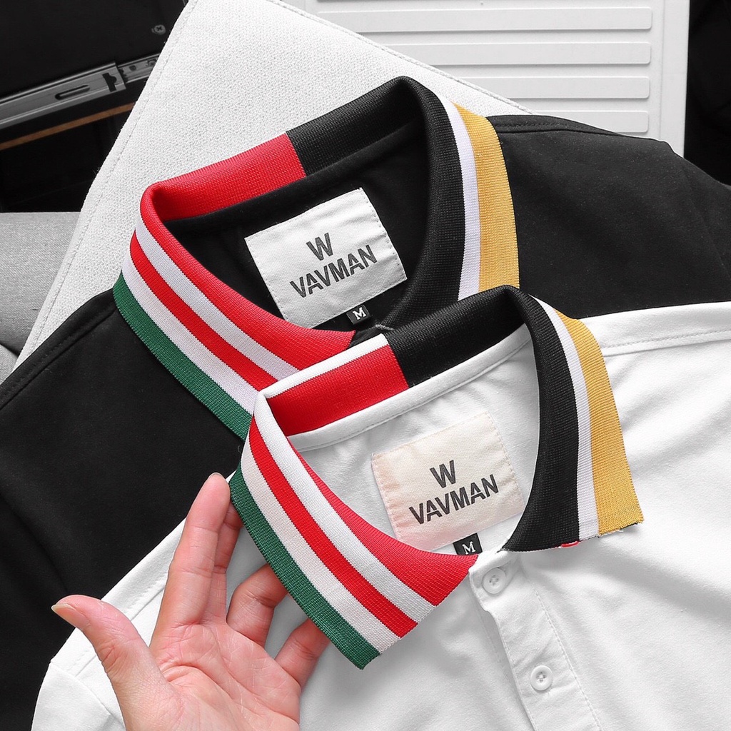 Áo polo nam cổ bẻ phối màu chất vải cá sâu cao cấp hàng VNXK full bõ full hộp sang trọng V006