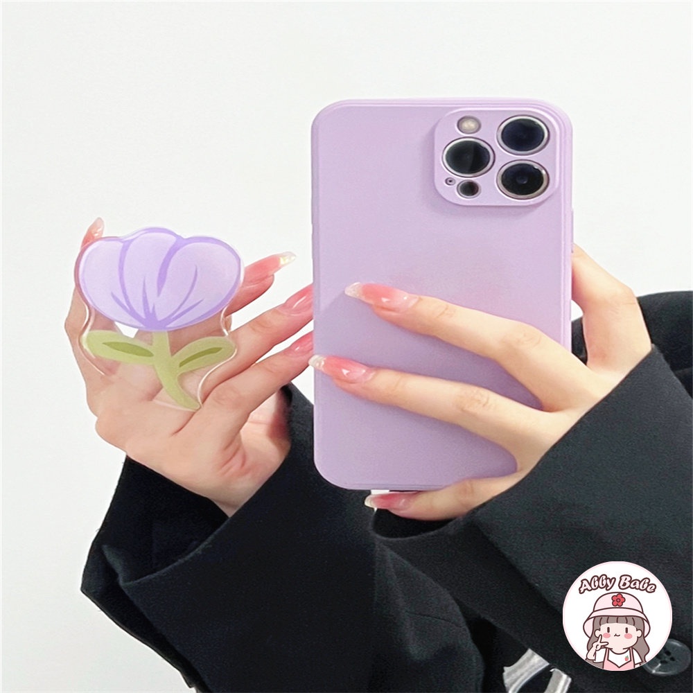 Ốp Điện Thoại Họa Tiết Hoa Tulip Tím Cho IPhone 14 Pro Max 11 7Plus 13 12 11 Pro Max X XS