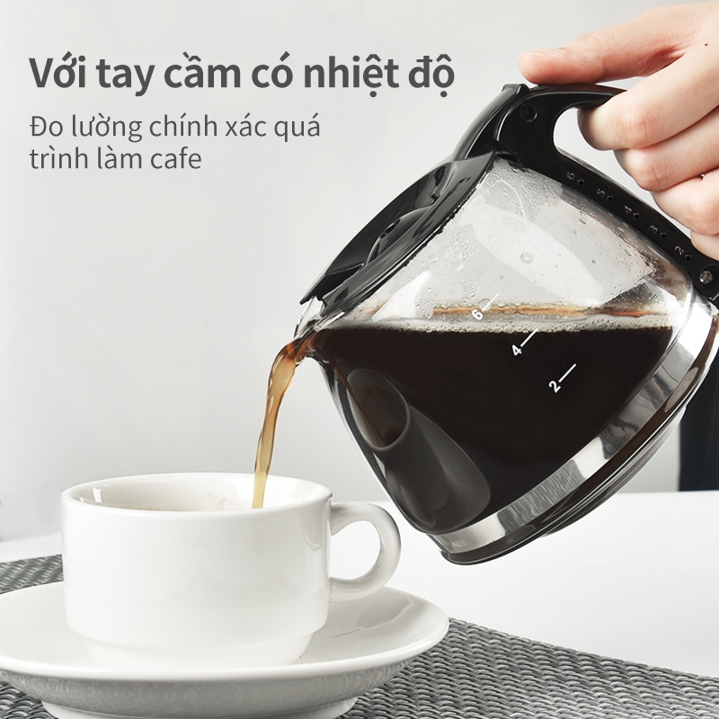 INSSA Máy pha cà phê nhỏ giọt của mỹ 600ml hoàn toàn tự động