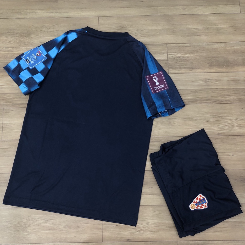 Bộ quần áo tuyển CROATIA xanh đen caro có LG WC2022