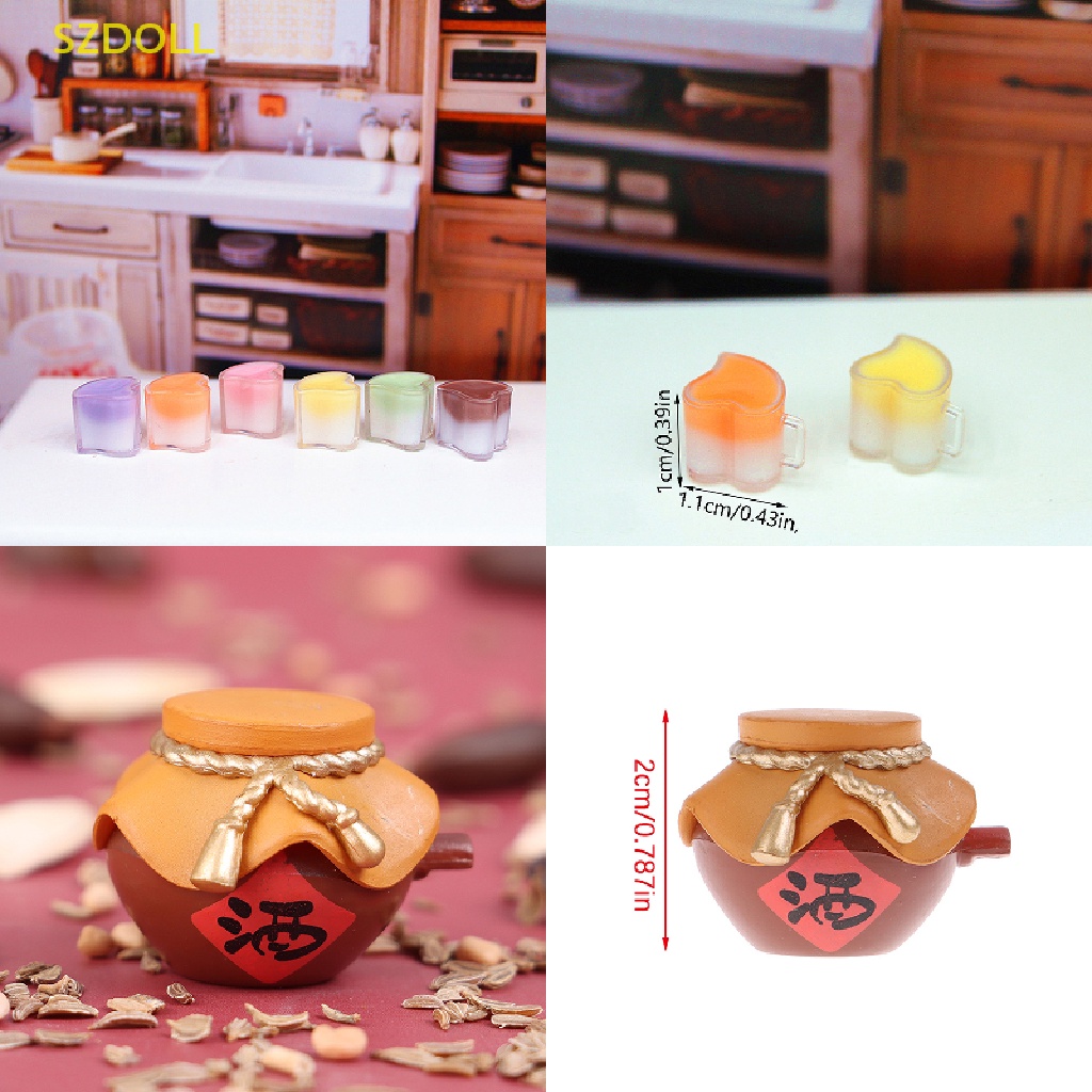 Set 1 / 5 / 10 Hũ Kẹo / Chai Rượu / Kem / Bánh Mì DIY Trang Trí Nhà Búp Bê