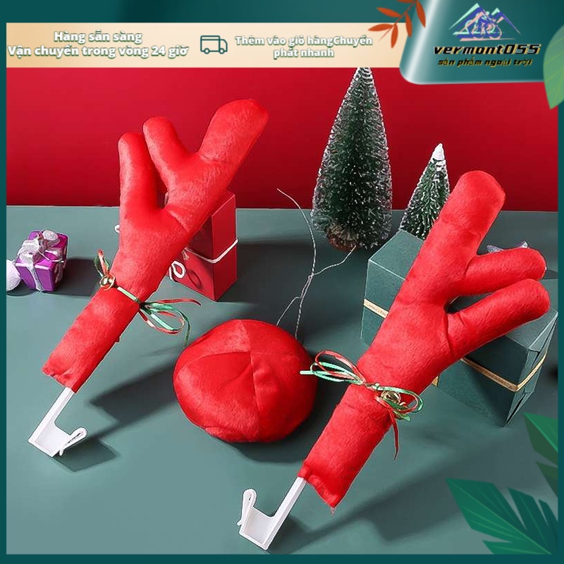 Có thể bán buôn Xe Gạc Tuần Lộc Bộ Mũi Ngộ Nghĩnh Dễ Thương Có Chuông Cho Giáng Sinh Trang Trí Hơi Vermont055 Hàng giao ngay