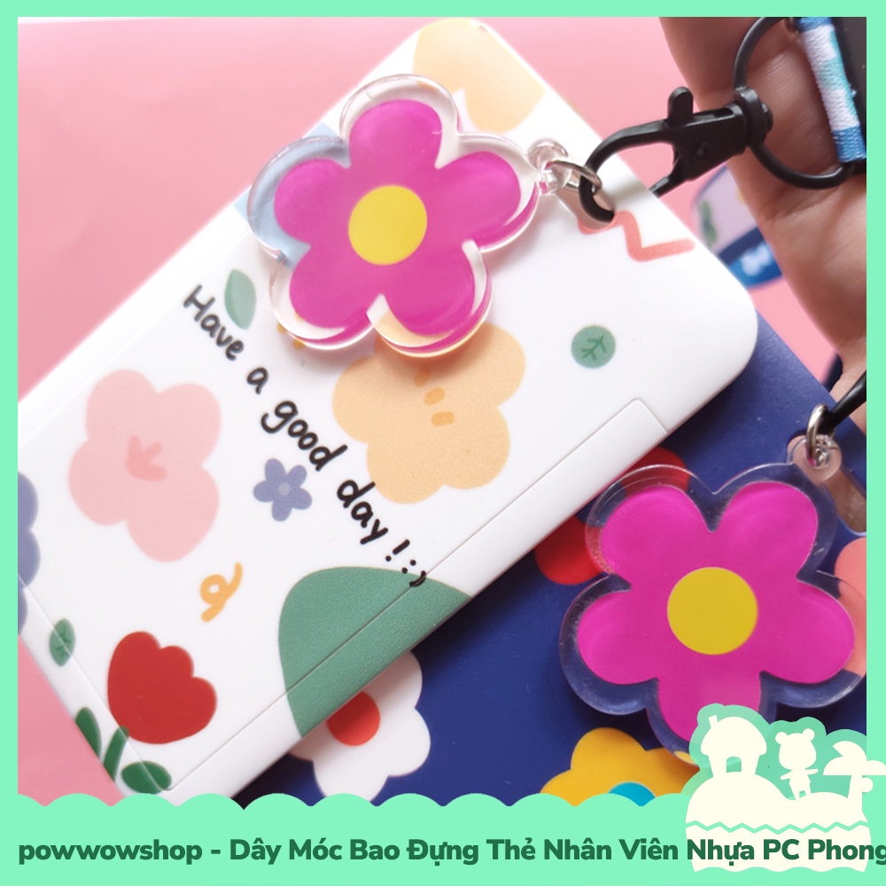 [Sẵn VN - Hỏa Tốc] Dây Móc Bao Đựng Thẻ Nhân Viên Nhựa PC Mẫu Hoạ Tiết Hình Hoa Cổ Điển Hiện Đại