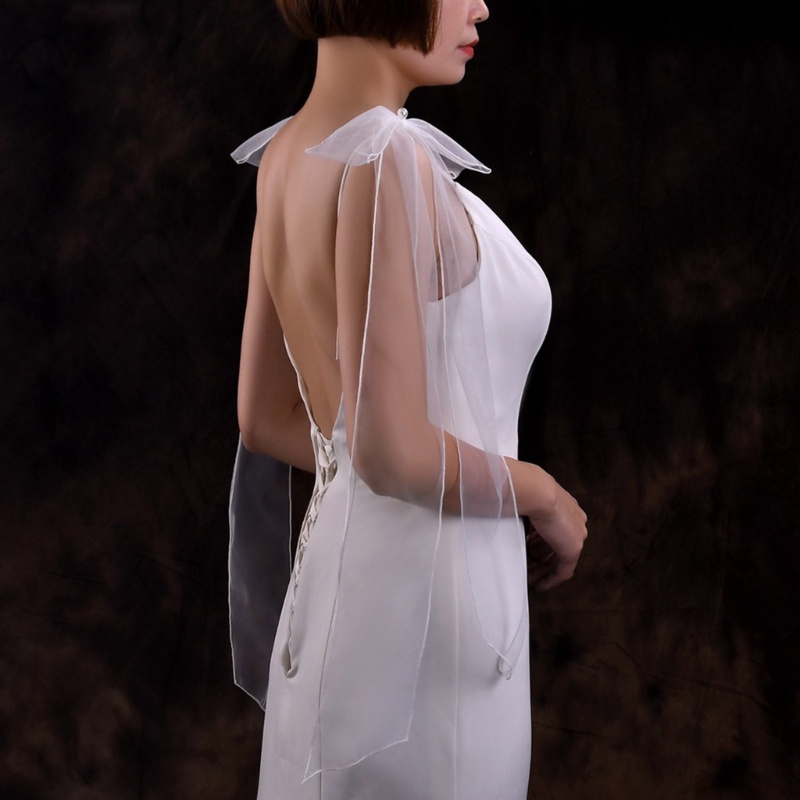 Đầm Cưới Phối Khăn Choàng Mỏng Nhẹ Thời Trang Sang Trọng Cho Nữ