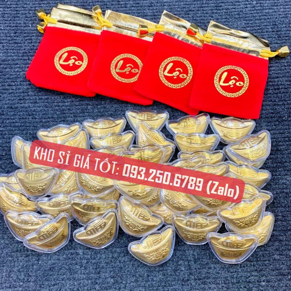 Combo 10 Thỏi Vàng Kèm Túi Gấm Phúc , Lộc