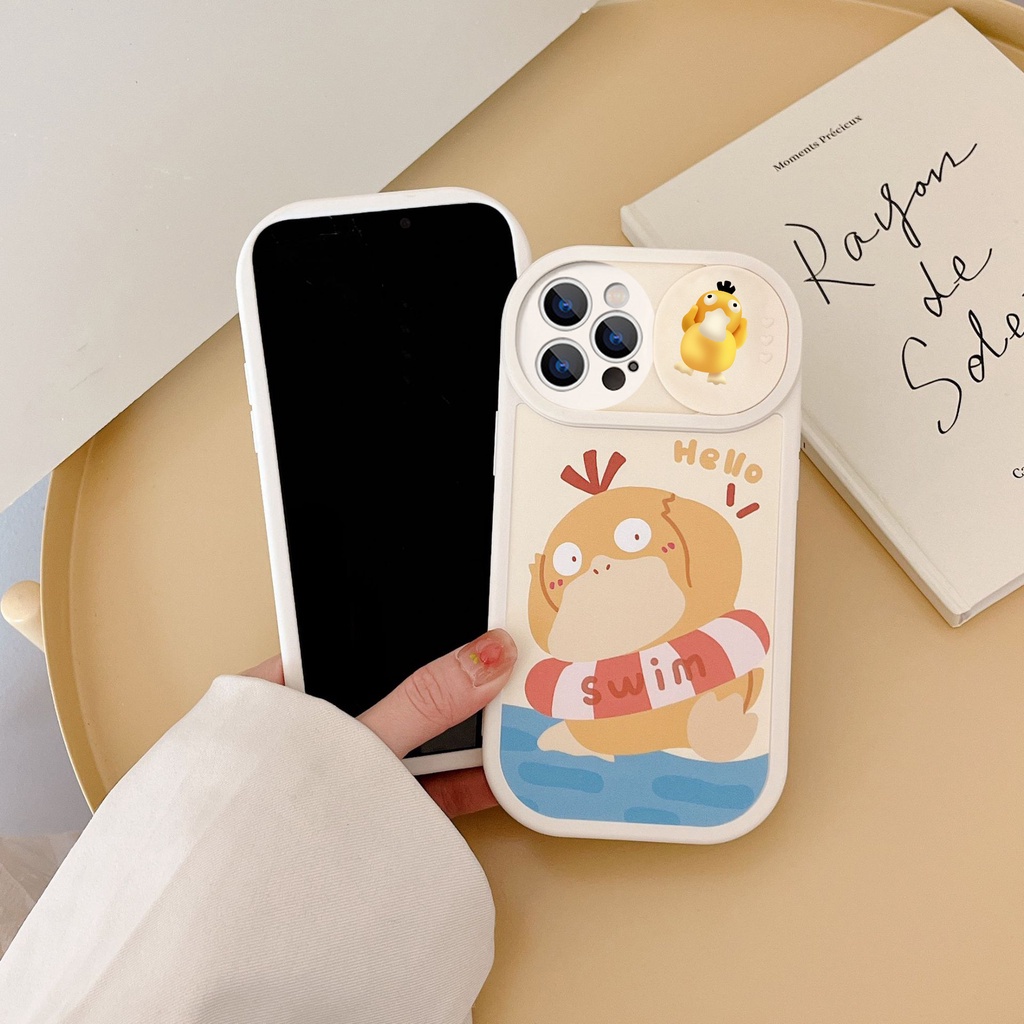 Ốp lưng iphone nắp trượt tròn vịt vàng psy duck happy 6/6splus/7/7plus/8/8plus/x/xs/11/12/13/14/pro/max/plus/promax