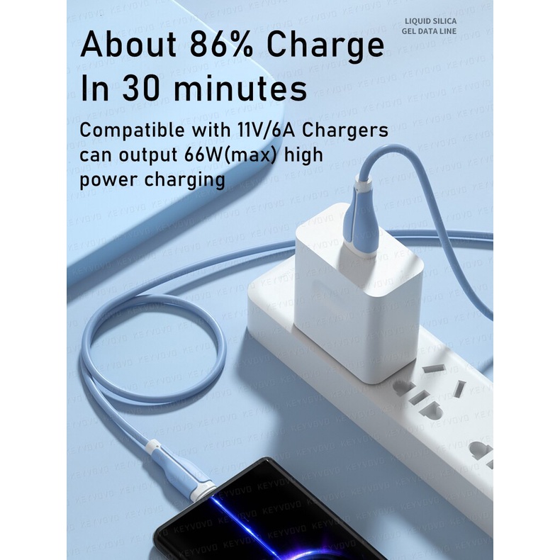 Dây Cáp Sạc Nhanh USB Loại C 66W 6A Bằng Silicon Dành Cho Huawei Xiaomi
