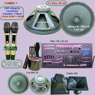 Combo mạch loa kéo 5 tấc đôi công suất lớn nhất hiện nay với nhiều tính năng công nghệ mới đột phá