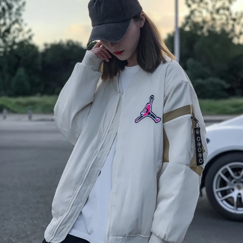 Áo Khoác Bóng Chày Thêu Chữ Nike100% Jordan Phiên Bản Giới Hạn Thời Trang Cho Nam