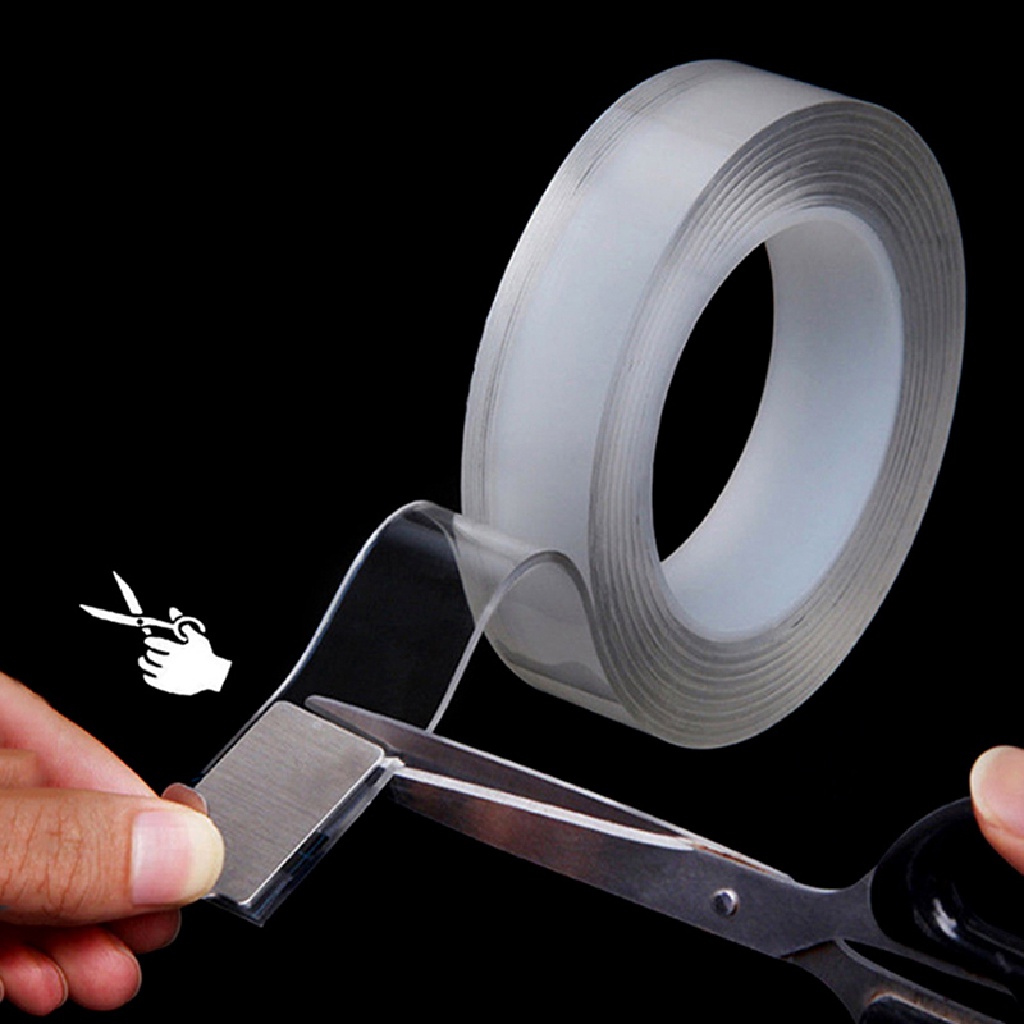 Băng Keo Hai Mặt Nano Trong Suốt Dài 1 / 2 / 3 / 5M Chống Thấm Nước Có Thể Tái Sử Dụng