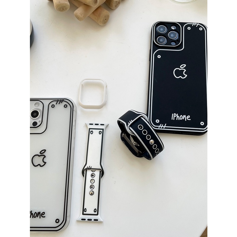 Dây Đeo Đồng Hồ Bằng Silicone 7 8 45MM 41MM Cho iWatch SE 6 5 4 3 44MM 40MM 42MM 38MM