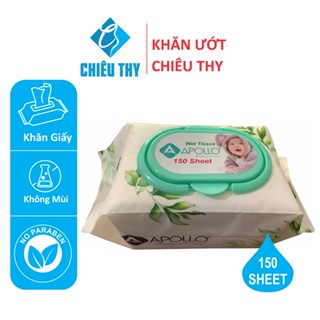 COMBO 6 GÓI Khăn Ướt Apollo Không Mùi 150 Tờ