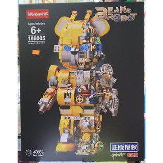 Xếp hình Bearbrick 400% wangao 188005 robot bumble bee