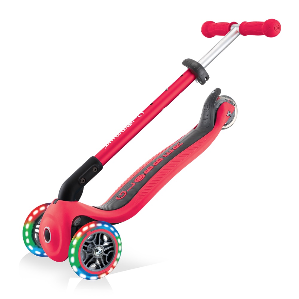 Xe Trượt Scooter 3 Bánh Gấp Gọn Có Bánh Xe Phát Sáng Globber Primo Cho Trẻ Em Từ 3 Đến 6 Tuổi - Đỏ