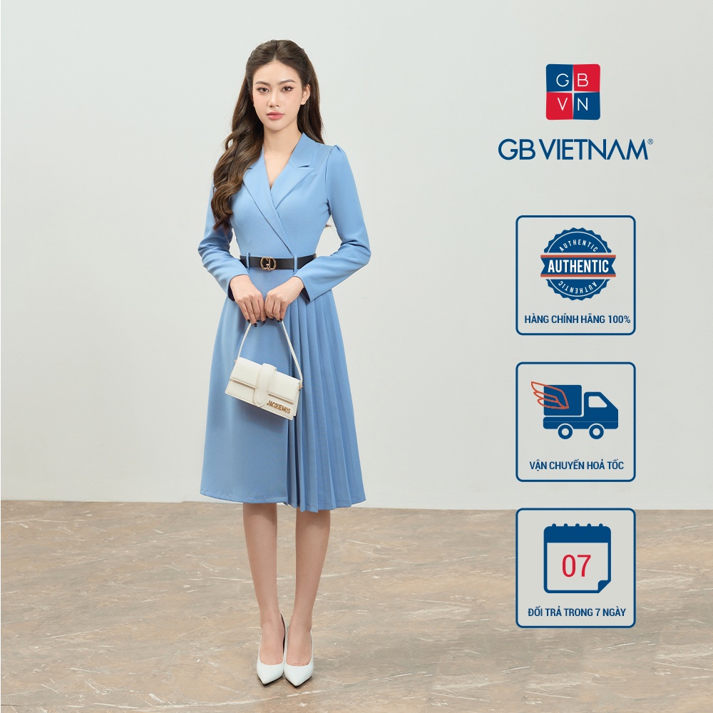 Váy cổ vest GB0212 , chất liệu tuyết si cao cấp, không ,bai không rão , không xù, đầm công cở