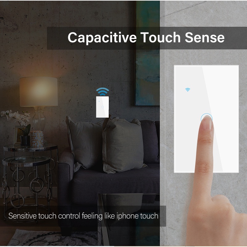 GOOGLE Công Tắc Cảm Ứng Thông Minh Gắn Tường WiFi 100-250V TUYA 1 / 2 / 3 / 4