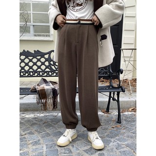 Quần Harem alibaba jogger nhung nữ Form rộng Lưng cao Hàn Quốc Quần nhung Jogger harem nữ Dáng rộng Cạp cao Thu Đông