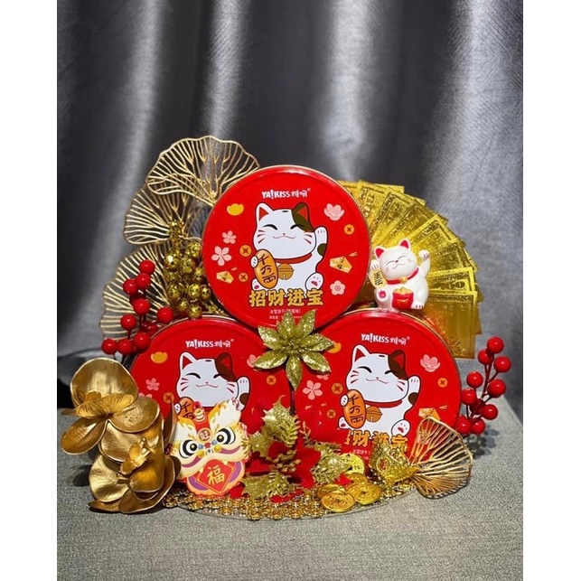 Bánh lễ tứ phủ - Bánh thần tài hộp thiếc - trọng lượng 120g - Bánh quy hot hit năm Quý Mão 2023