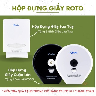 Hộp đựng giấy vệ sinh cuộn lớn / Hộp đựng khăn giấy lau tay napskin, Hộp nhựa ABS cao cấp Roto - Thế giới giấy