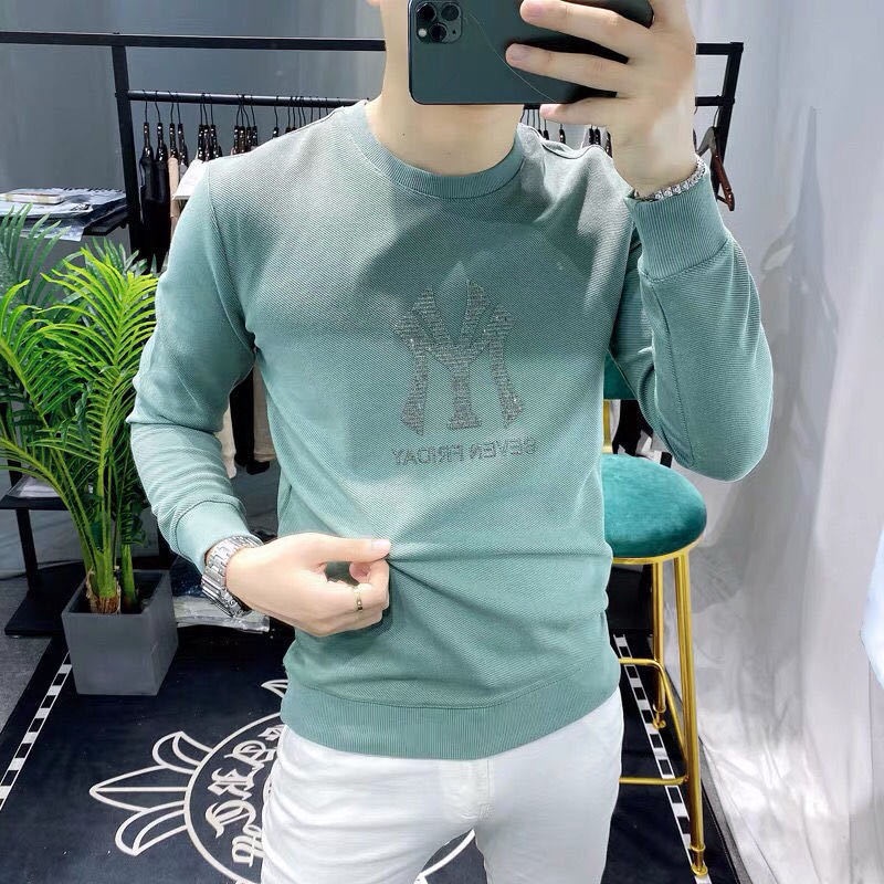 Áo Nỉ Dài Tay Cổ Tròn Thời Trang Mùa Thu Cho Nam