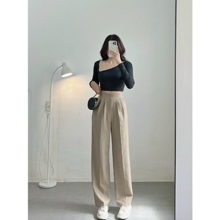 Áo Thun Gân Croptop Lệch Vai [ ẢNH THẬT 100% ]