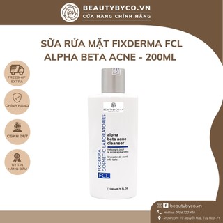 Sữa rửa mặt Fixderma FCL Alpha-Beta ACNE Cleanser làm sạch sâu, ngừa mụn 200ml