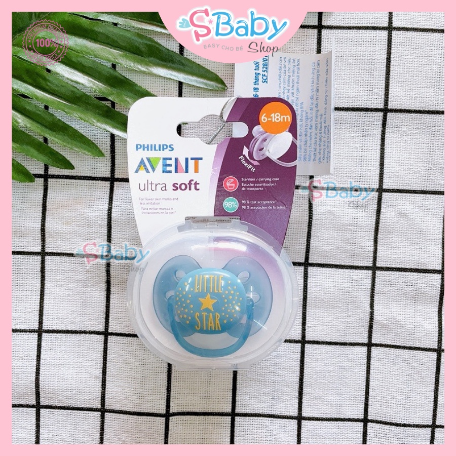 Ti Giả Philips Avent Ultra Air/ Ultra Soft - Ty Giả Chỉnh Nha Thông Khí Chống Đầy Hơi Cho Bé