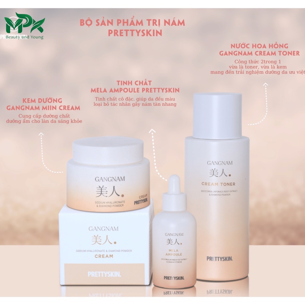 Set 3 món giảm nám GangNam miin Pretty Skin - MPX