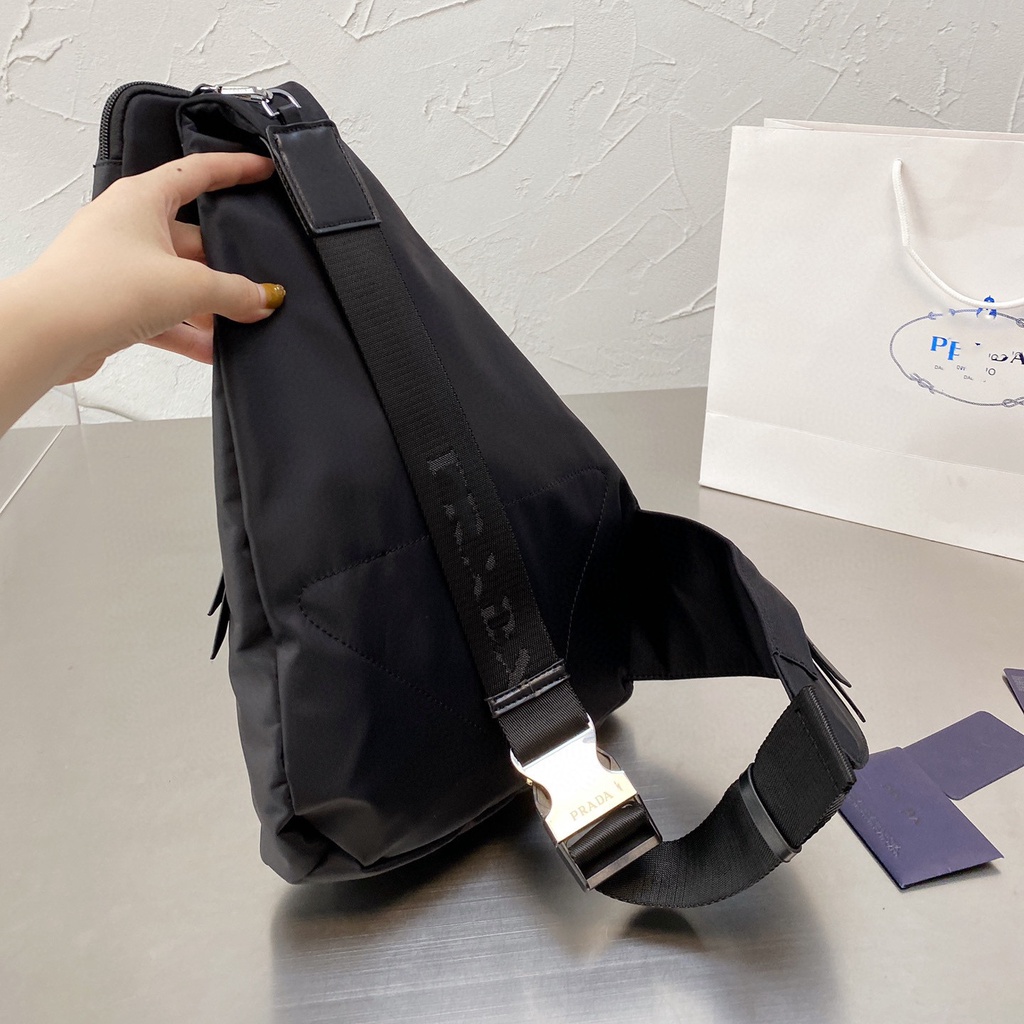 MDP9 PRADA messenger bag men's trendy ins Korean style street chest bag women's Street Fashion shoulder bag personalized fashion casual small bag