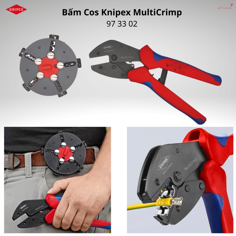 Kìm Bấm Cos Thay Ngàm KNIPEX MultiCrimp® 97 33 02