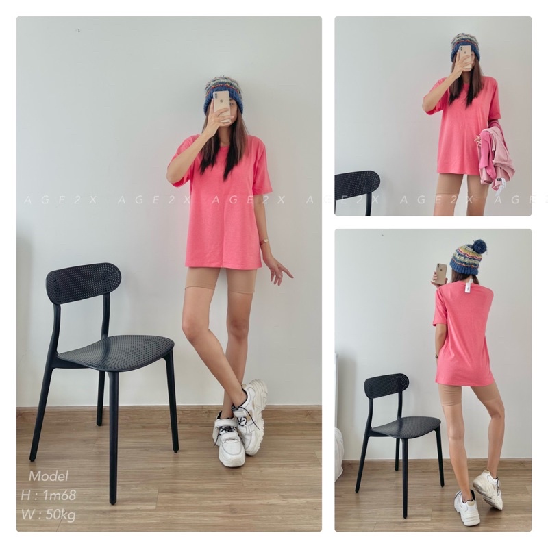 Áo Thun Trơn Tone Hồng Quốc Dân chính hãng AGE2X