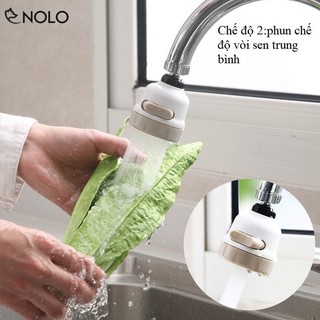 Đầu Vòi Nước Tăng Áp Mở Rộng Có Nút Điều Chỉnh 3 Chế Độ Nước Trên Thân Vòi Hỗ Trợ Xoay 360 Độ Chất Liệu Nhựa ABS
