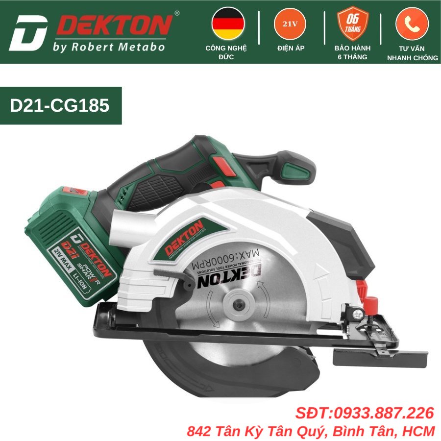 Máy Cưa Gỗ 185mm Dekton Motor Brushless / D21-CG185 / Dùng Pin D21 ( Thân Máy )