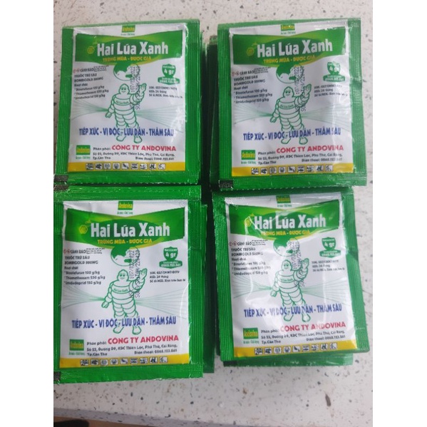 Sản phẩm Hai lúa xanh chuyên kiến, ruồi vàng, sâu trên cây kiểng và các loại bông. Combo 10 gói!