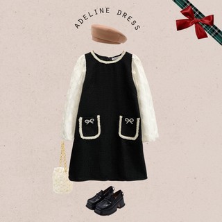 BLEUBIRD Váy dáng suông phải tweed phối ren Adeline Dress (Tặng kèm nơ cài)