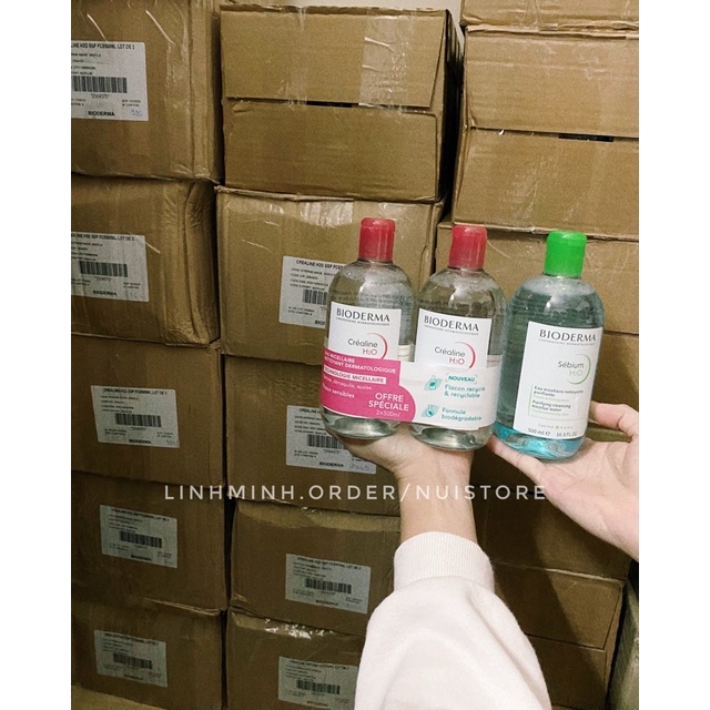 Tẩy trang Pháp B.I.O Hồng / Xanh 500ml