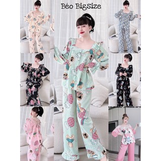 Đồ Bộ Pyjama Bigsize -Béo Bigsize TD 40-70kg  Pyjama Bigsize Cao Cấp Mặc Nhà  Đẹp,Chất  Lụa Manggo mát xịn