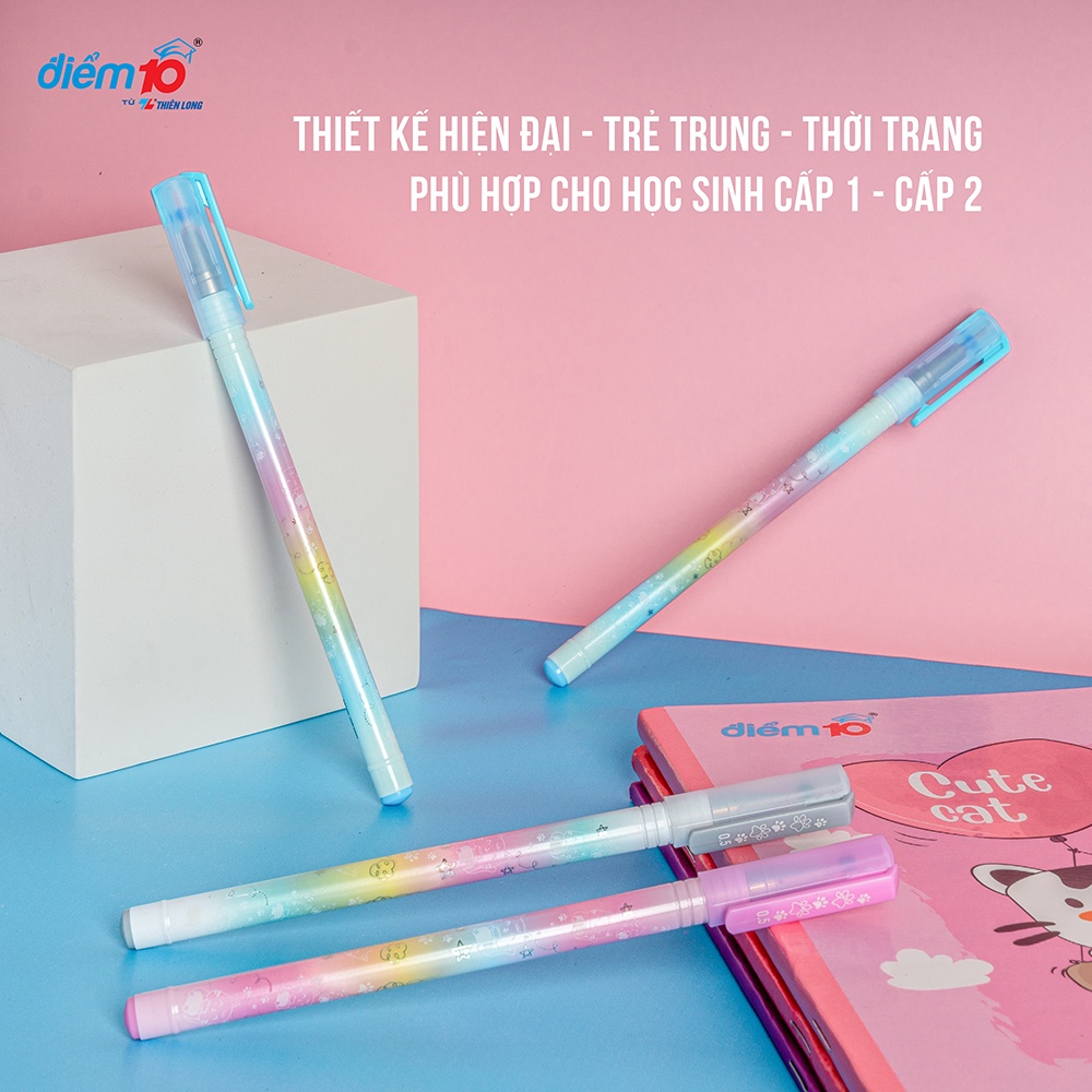 Combo 3 Bút gel Smooth Flowing Gel Ink Thiên Long Điểm 10 TP-GEL039