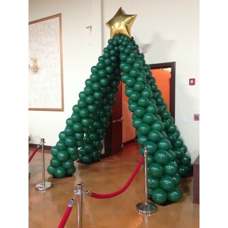 Set bóng cây thông noel 75 món bóng bay màu xanh 5inch 10inch 12inch 18inch 36inch