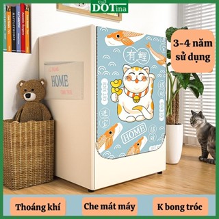 Áo trùm che phủ máy giặt cửa ngang trước vải bạt chống thấm nước che mát máy ngăn bụi bám loại dày Dotina ATCP02