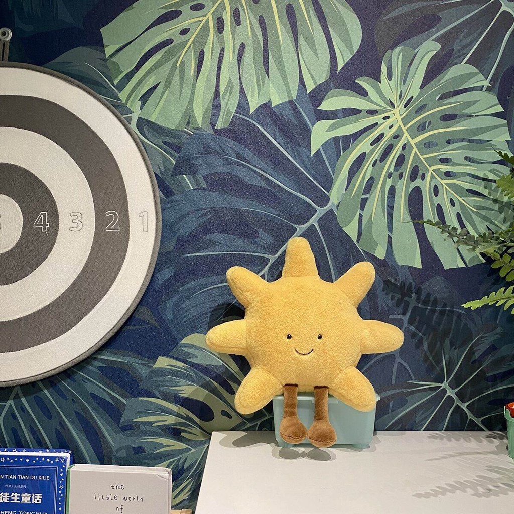 Thú Nhồi Bông Hình Mặt Trăng / Mặt Trời Dễ Thương Trang Trí Ghế Sofa