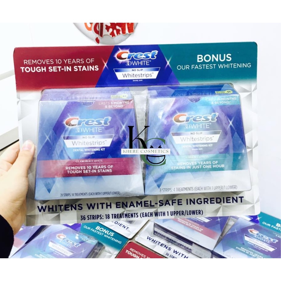 Miếng dán trắng răng Crest 3D White