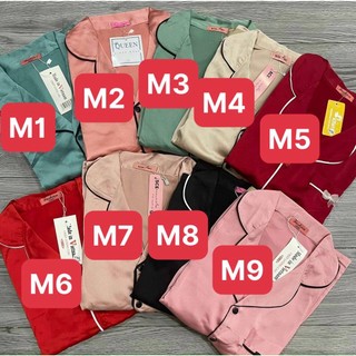 Pijama bộ mặc nhà lụa satin viền túi nơ